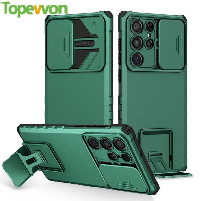 Topewon เคสโทรศัพท์มือถือ กันกระแทก ป้องกันเลนส์กล้อง พร้อมขาตั้ง สําหรับ Samsung Galaxy A22 A31 A51 A13 A32 A52 A52S 4G 5G