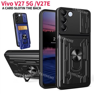 เคสโทรศัพท์มือถือ พร้อมช่องใส่บัตร สําหรับ Vivo V27 5G 2023 V27 V27E V25 V25E VivoV27 E 4G 5G