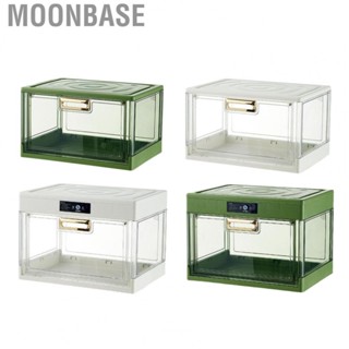 Moonbase Desktop Cup Storage Box  Stackable PET HIPS  Slip Desktop Coffee Glass Holder Dustproof with Lid for Dining Room