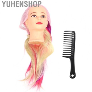 Yuhenshop Training Doll Head  Head Manikin Practice Doll Realistic Free Separate Durable Large Hair Amount Even Distribution with Comb for Hairdresser for Beauty Salon