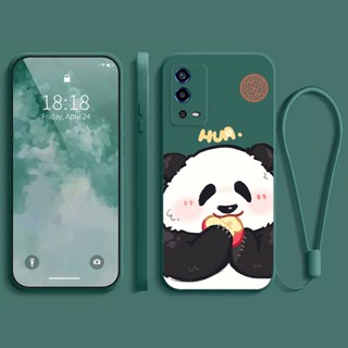 เคส oppo A55 4G เคส กรณีโทรศัพท์นิ่มรูปแบบหมีแพนด้าโชคดี