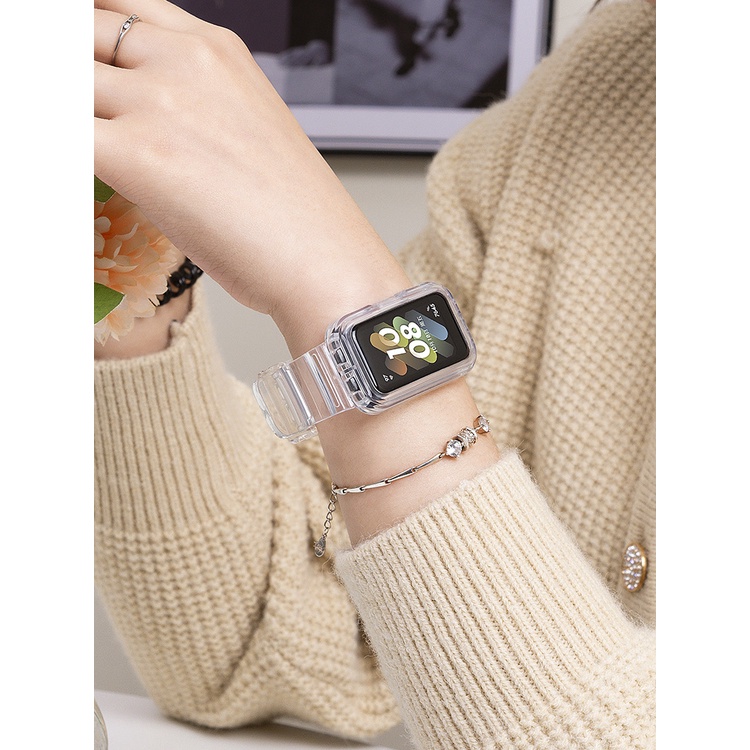 สายนาฬิกาข้อมือ ซิลิโคนใส แบบเปลี่ยน สําหรับ Huawei band รูปที่ 3