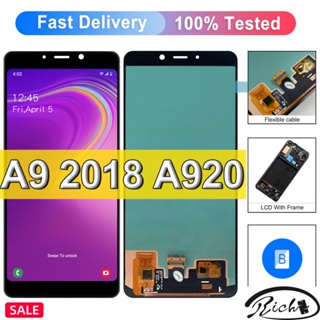 Super AMOLED หน้าจอสัมผัสดิจิทัล LCD สําหรับ Samsung Galaxy A9 2018 A920 A920F SM-A920F/DS A9Star Pro