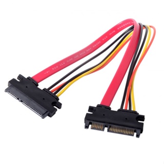 Xiwai SATA III 3.0 7+15 22 Pin SATA สายเคเบิลต่อขยายข้อมูล ตัวผู้ เป็นตัวเมีย 30 ซม. สีแดง