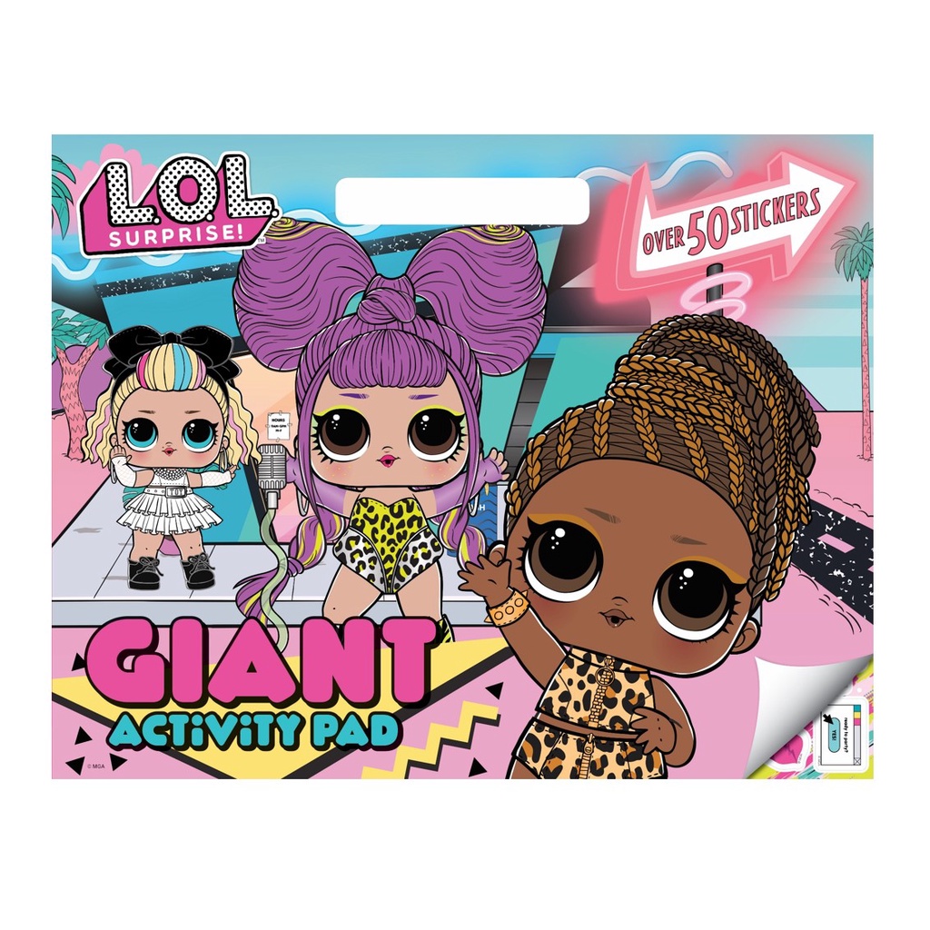Lol Surprise Totally Awesome Giant Coouring หนังสือกิจกรรมพร้อมสติ๊กเกอร์ 50+ ชิ้นสําหรับเด็ก