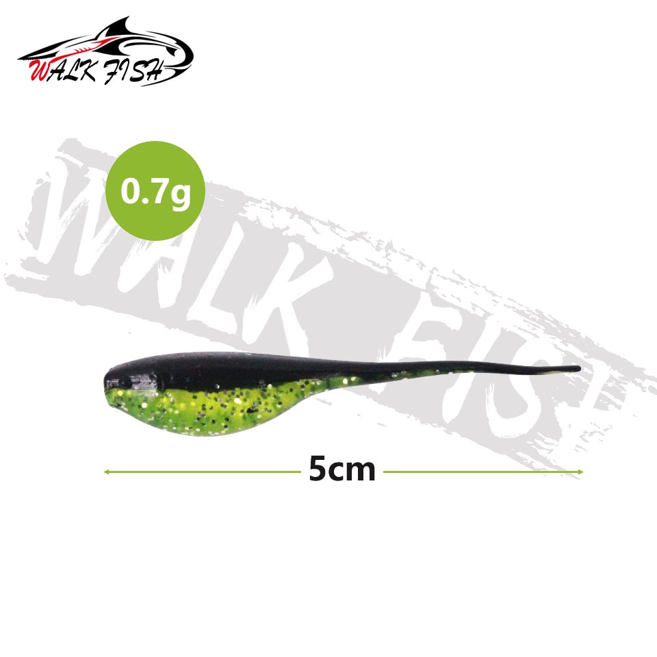 Walk FISH เหยื่อตกปลาซิลิโคน รูปหนอน สองสี 0.7 กรัม 5 ซม. 20 ชิ้น — صورة 2