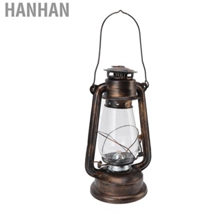 Hanhan Kerosene Lamp  Vintage Wick Adjustment Rod Kerosene Lantern Iron Glass  for Decorations