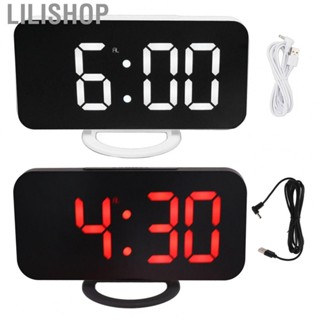 Lilishop Electronic Alarm Clock  Digital Mirror Clock Stylish Dimmable  for Office