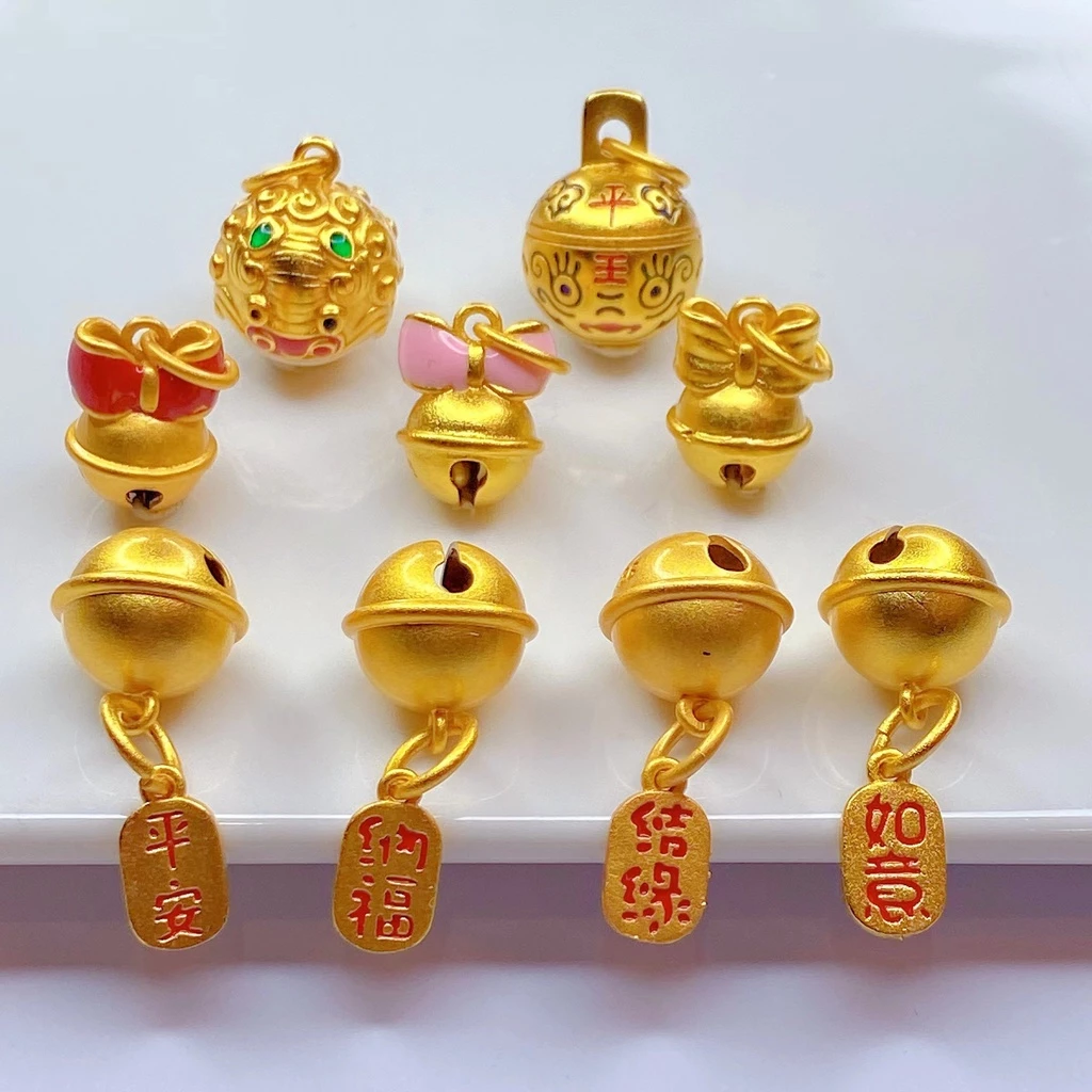 จี้กระดิ่งทรายโบราณ สีทอง ขนาดใหญ่ สำหรับทำสร้อยคอ สร้อยข้อมือ DIY