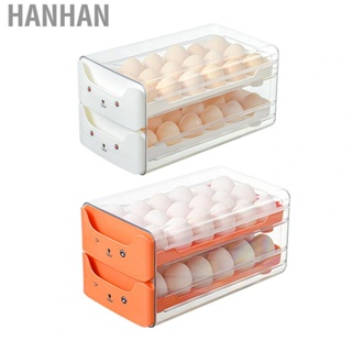 Hanhan Egg Drawer  Egg Storage Box Transparent Double Layer Rounded Edge  for