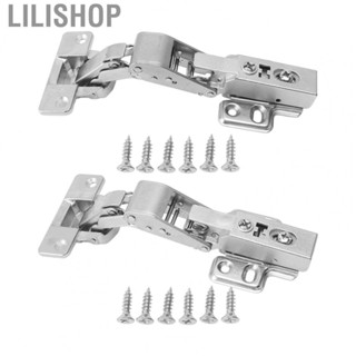 Lilishop Kitchen Cabinet Hinges  Zinc Alloy Cabinet Installation Accessories Nickel Plated Finish Buffer Effect Home Soft Close Hinges  for Bathroom