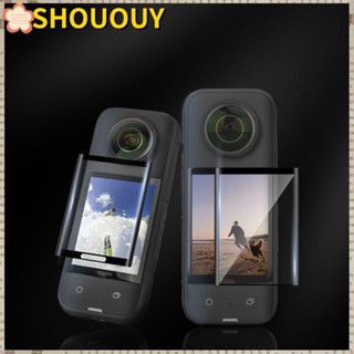 SHOUOUY ฟิล์มกันรอยหน้าจอ อุปกรณ์เสริมกล้องแอคชั่น สําหรับ Insta360 X3 1 2 ชิ้น