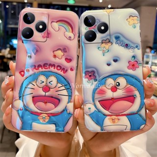 ใหม่ เคสโทรศัพท์มือถือ ซิลิโคนนิ่ม TPU กันกระแทก กันรอยกล้อง ลายการ์ตูนน่ารัก 3D แต่งพลอยเทียม สําหรับ Realme C53 2023 RealmeC53