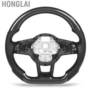 Honglai Customized Steering Wheel  Car Carbon Fiber Steering Wheel Perforated Leather Epoxy Coating  for GLI R GTD