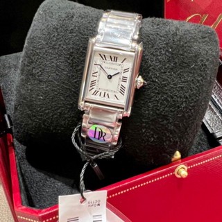 พรี​ ราคา11400 Cartier tank must​ นาฬิกา​ผู้หญิง​ นาฬิกาควอตซ์ gold 33.7*25.5mm 29.5*22