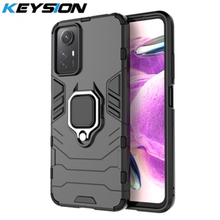 Keysion เคสโทรศัพท์มือถือซิลิโคน PC กันกระแทก พร้อมแหวนขาตั้ง สําหรับ Redmi Note 12S 12 Pro 4G Xiaomi Redmi Note 12 Pro 4G