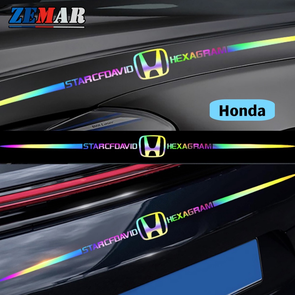 สติกเกอร์สะท้อนแสง ลายโลโก้ Honda สีสันสดใส สําหรับติดตกแต่งรถยนต์ civic 11th gen fd fc eg fk HRV Jazz City Mugen Fit Vezel Accord BRV WRV Stream จํานวน 1 ชิ้น