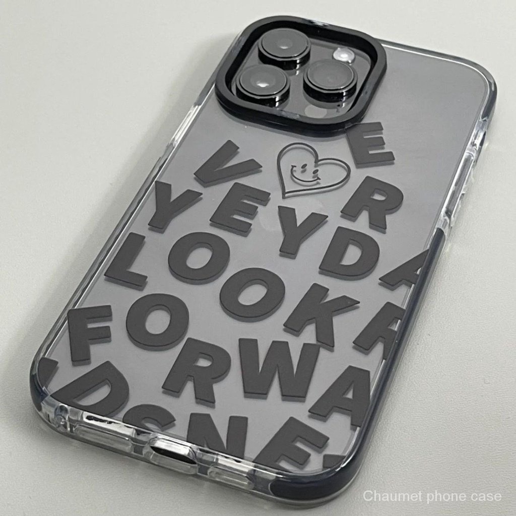 เคสโทรศัพท์มือถือนิ่ม แบบใส ป้องกัน เต็มจอ พิมพ์ลายตัวอักษร สําหรับ Apple Iphone 14promax 12 xr 13 11 xs