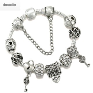 【DREAMLIFE】Bracelet Prevent Allergies Antique Silver Bangles Crystal Beads Bracelet