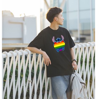 S-5XL เสื้อยืดคอกลม แขนสั้น พิมพ์ลาย Stitch Lgbt แฟชั่นฤดูร้อน สําหรับผู้ชายS-5XL