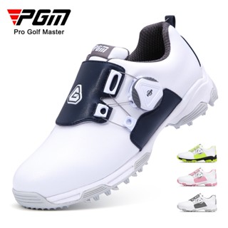 Pgm Golf รองเท้าผ้าใบ กันลื่น กันน้ํา หมุนได้ สําหรับเด็กผู้ชาย XZ211