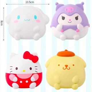 ของเล่นบีบสกุชชี่ Sanrio MyMelody Kuromi Cinnamoroll Pompom Purin Squishies Mochi Anima สําหรับเด็ก เล่นคลายเครียด ปาร์ตี้วันเกิด 1 ชิ้น