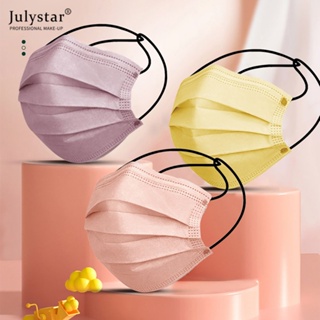 JULYSTAR 3ply Morandi พอกหน้าทิ้งหน้ากากไล่โทนสีพิมพ์ Ombre หน้ากากสีสันสดใสคุณภาพสูง