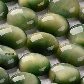 Cabochons หินตาเสือธรรมชาติ ย้อมสี 1 ชิ้น 25x18x7 มม.