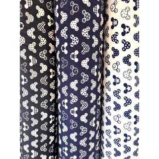 ผ้าคอตต้อนญี่ปุ่น 100% ลายมิกกี้เมาท์ ลายการ์ตูน  หน้ากว้าง …