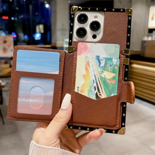 เคสโทรศัพท์มือถือหนัง ทรงสี่เหลี่ยม พร้อมช่องใส่บัตร สําหรับ Xiaomi POCO C55 X5 M4 Redmi 11A 9A 9C 10A Note 12 Note 11 Pro 11S 4G