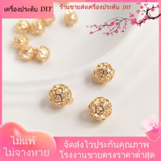 💖เครื่องประดับ DIY ขายส่ง💖จี้สร้อยคอ สร้อยข้อมือ สร้อยข้อมือ ชุบทอง 14K รูปใบโคลเวอร์สี่แฉก ประดับเพทาย ดอกไม้ เครื่องประดับ DIY[จี้/ลูกปัด/สร้อยคอ/สร้อยข้อมือ/ต่างหู/กําไลข้อมือ]