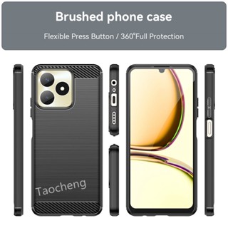 เคสโทรศัพท์คาร์บอนไฟเบอร์ TPU แบบนิ่ม กันกระแทก สําหรับ Realme C53 NFC 4G realmi 2023