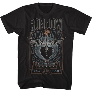 เสื้อยืด พิมพ์ลาย Keep The Faith Tour Bon Jovi