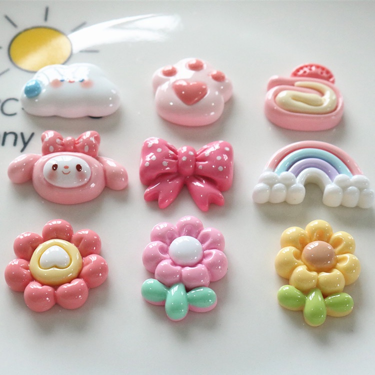 CROCS จี้รูปอุ้งเท้า ดอกทานตะวัน ประดับโบว์ สีรุ้ง เครื่องประดับ สําหรับผู้หญิง DIY
