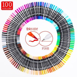 Seng ปากกามาร์กเกอร์ ไฮไลท์ หลากสี 100 ชิ้น สําหรับเด็ก วาดภาพระบายสี ศิลปะ