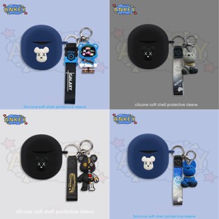 For SoundPEATS Air 4 / Air 3 Deluxe / Capsule 3 Pro Earphone Silicone Case Blue Kaws Earbuds Protective Headphone Cover Headset Skin with Pendant