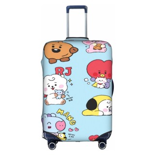 Bts BT21 ผ้าคลุมกระเป๋าเดินทาง ลายการ์ตูนตลก ล้างทําความสะอาดได้ สําหรับกระเป๋าเดินทาง ขนาด 18-32 นิ้ว