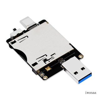 Iwo เครื่องอ่านการ์ด USB 3 1 Type A+C 10Gbps CFexpress สําหรับอ่านพร้อมกัน 2 ใบ