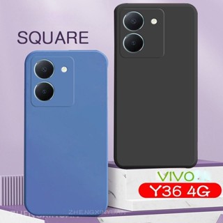 เคสซิลิโคนนิ่ม ทรงสี่เหลี่ยม ป้องกันกล้อง กันกระแทก สําหรับ Vivo Y36 4G 5G 2023