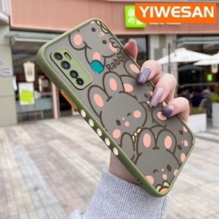 สําหรับ Infinix Hot 9 X655C เคสการ์ตูนกระต่ายน่ารัก แฟชั่น ฝ้า เคสโทรศัพท์แข็ง ขอบซิลิโคนนิ่ม เคสกันกระแทก