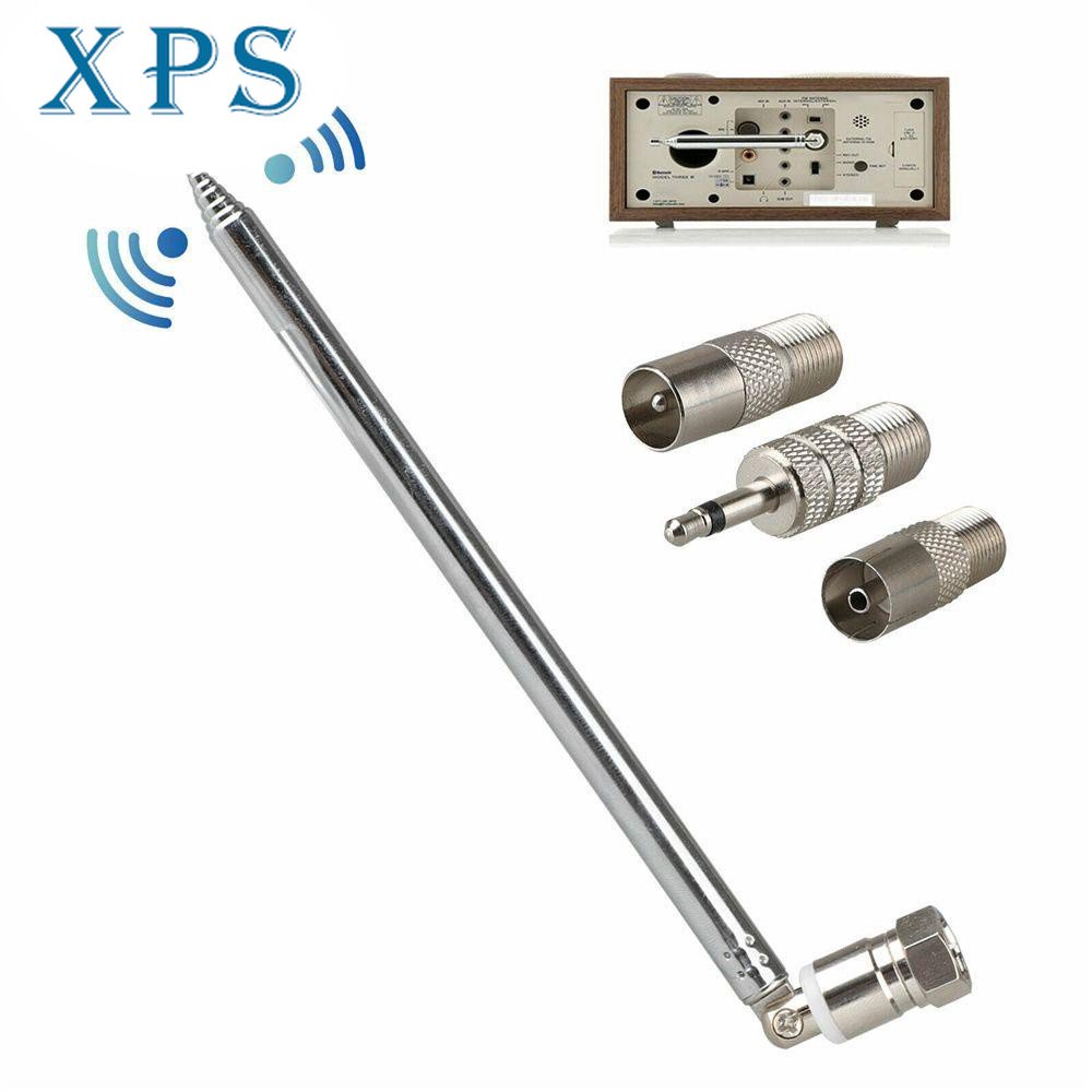 Xps Telescopic Antenna FM 75 Ohm Aerial Wave 5V 10W พร้อม TV/3.5 อะแดปเตอร์ F ประเภทวิทยุ 86-106MHz