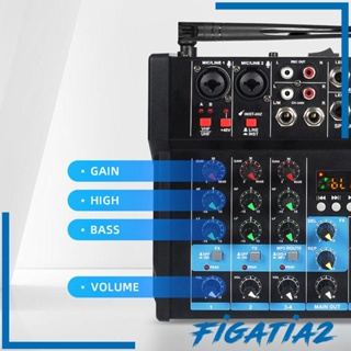 [Figatia2] เครื่องผสมเสียง พร้อมไมโครโฟนไร้สาย DJ สําหรับปาร์ตี้สตูดิโอ