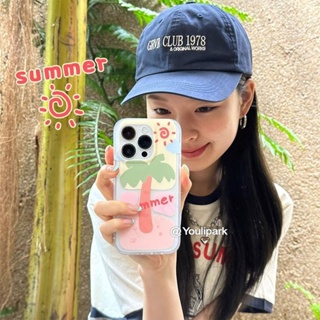 เคสป้องกันโทรศัพท์มือถือ แบบนิ่ม ลายต้นมะพร้าว กันกระแทก สําหรับ Iphone 14pro max 13 12 11 14ProMax 13 12 11