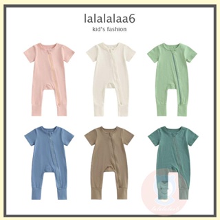 Laa6- ชุดจั๊มสูท คอกลม แขนยาว มีซิป สีพื้น สําหรับเด็ก