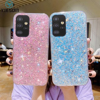 เคสโทรศัพท์ซิลิโคน TPU แบบนิ่ม ลายกลิตเตอร์ ประดับเลื่อม หรูหรา สําหรับ Samsung Galaxy A72 A52 A52S A32 A22 A12 A42 5G A71 A51 4G A31 A21S A11 M11 A02S