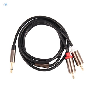 แจ็ค 3.5 มม. ถึง 2 RCA สายสัญญาณเสียง AUX ตัวแยก 3.5 มม. สเตอริโอ ตัวผู้ เป็น ตัวผู้ RCA อะแดปเตอร์ 2 สายลําโพง 1 ม.