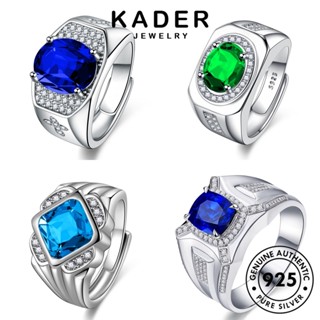 Kader Jewelry แหวนเงิน 925 ประดับไพลิน เรียบง่าย สําหรับผู้ชาย M088