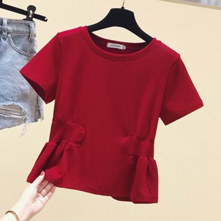 N605 ใหม่ เสื้อยืดลําลอง แขนสั้น แบบบาง เข้าได้กับทุกชุด สุดชิค 2023
