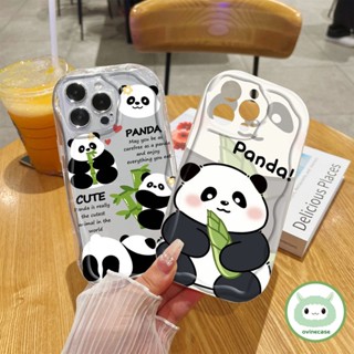 เคสโทรศัพท์มือถือ TPU ใส แบบนิ่ม ลายแพนด้า กันกระแทก สําหรับ Iphone X XS XR XsMax IP7 8 Plus 11 Pro Max 12 13 14 Pro Max