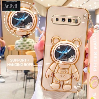 Andyh เคสโทรศัพท์มือถือ ลายนักบินอวกาศ 3D พร้อมสายคล้อง สําหรับ Samsung S8 S9 S10 Plus S10 LITE